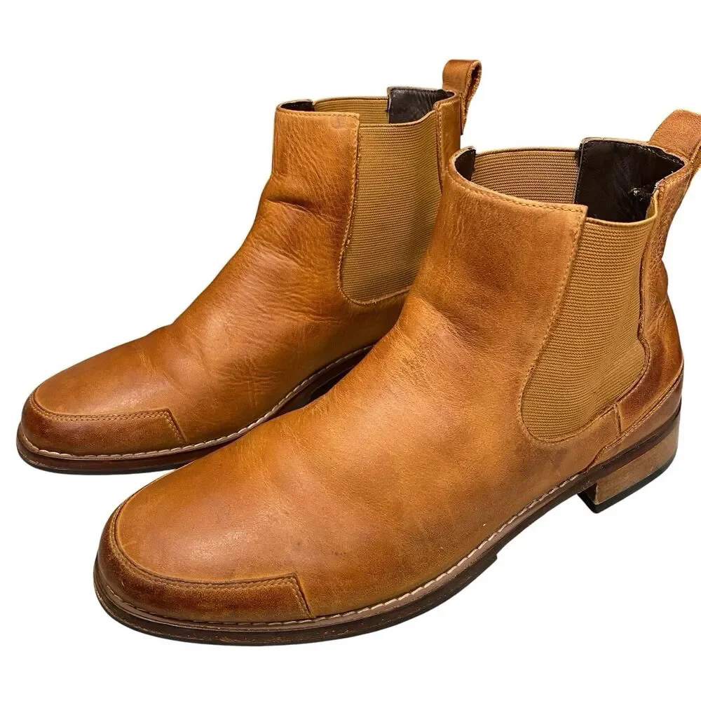 Cole Haan Chelsea Boots Men's 9M Tan Brown Leather Ankle Pull On Comfort C11057
